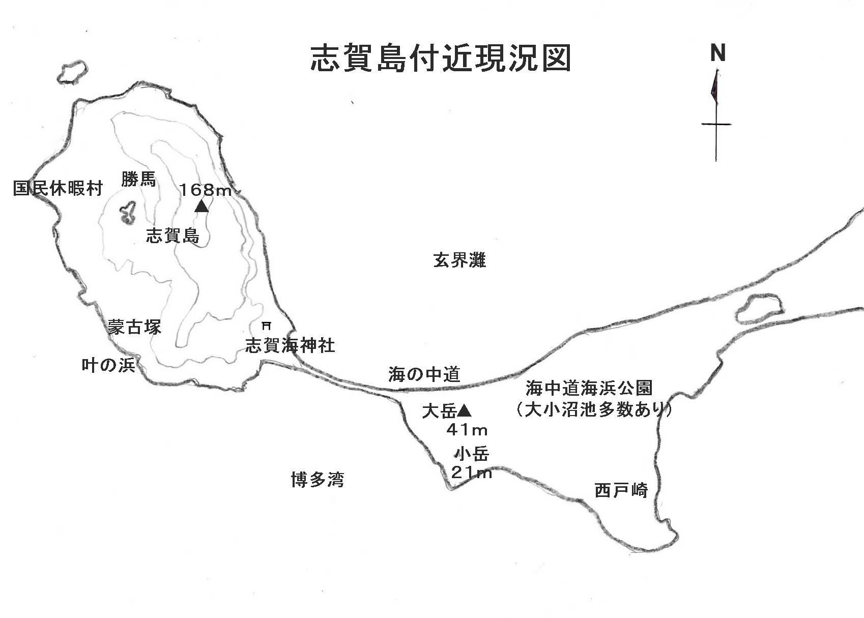 志賀島付近現況図